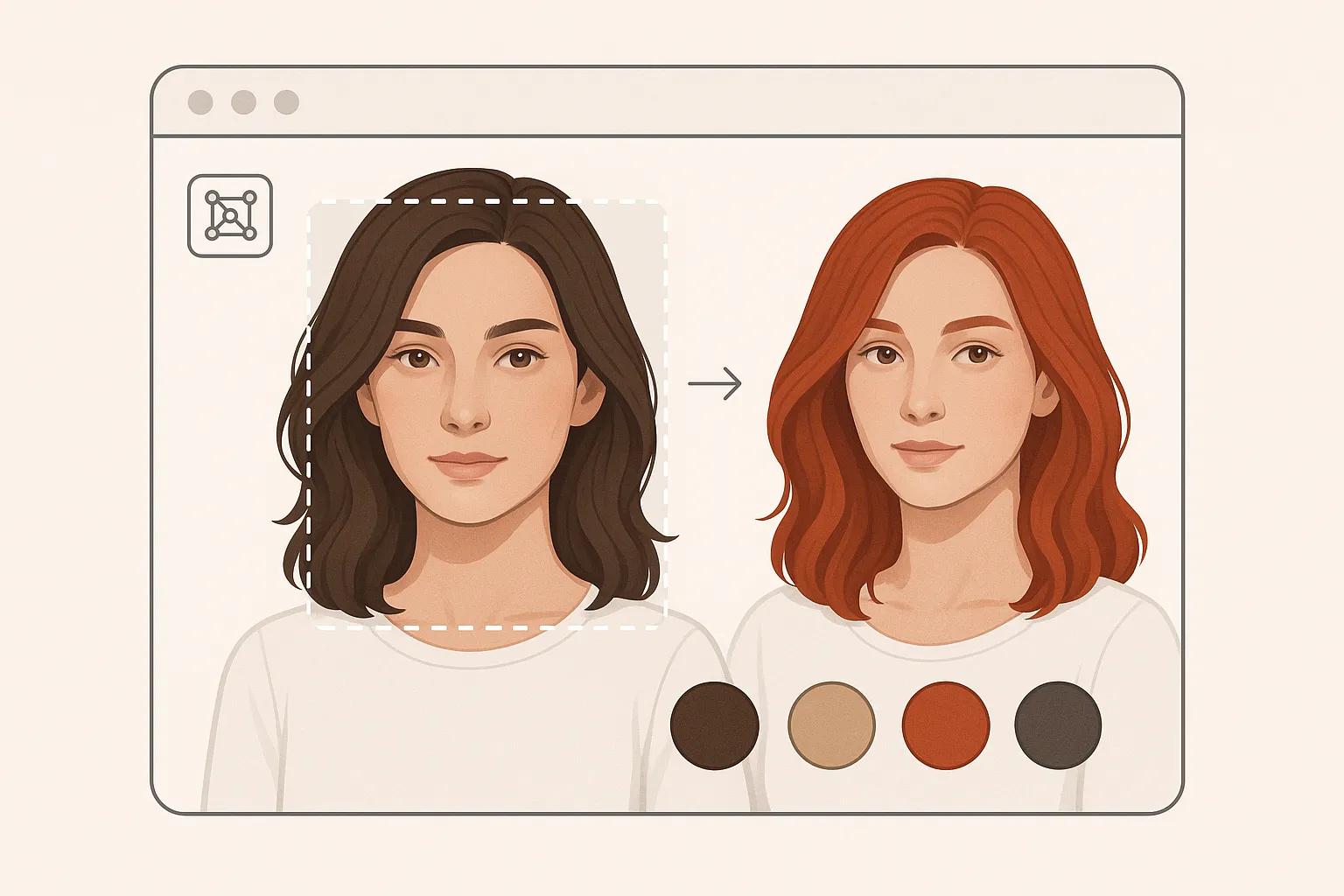 AI Hair Color Changer realistic transformation example