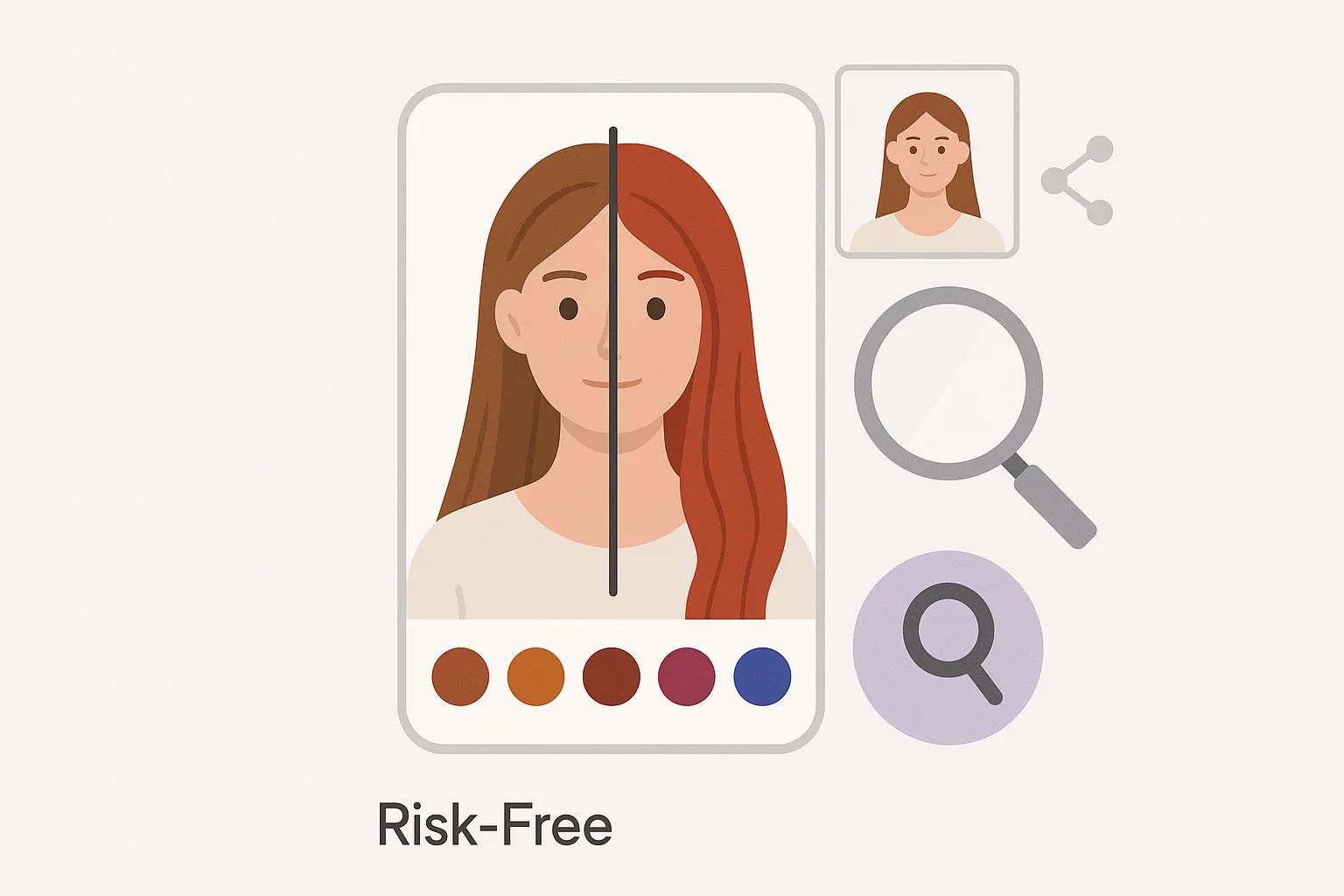 AI Hair Color Changer before and after comparison